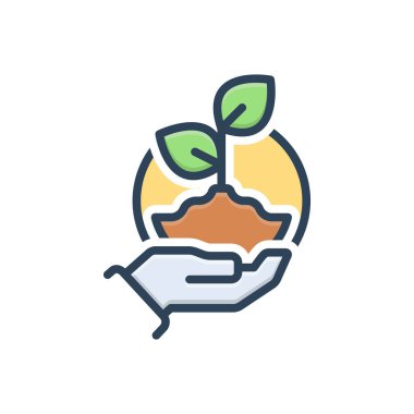 Sürdürülebilirlik için renk resimleme simgesi 