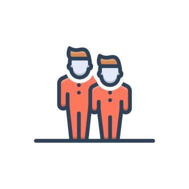 Kardeş için renk illüstrasyon simgesi 