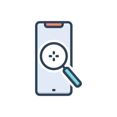 Arama için renk illüstrasyon simgesi 