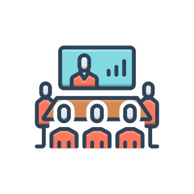 Buluşma için renk illüstrasyon simgesi 