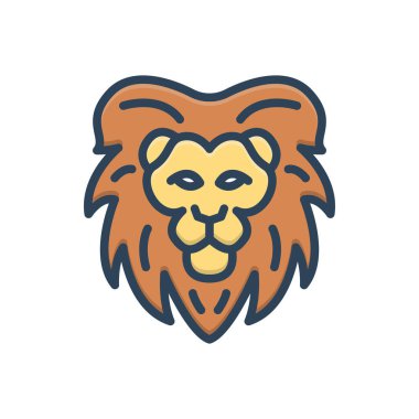 Aslan için renk illüstrasyon simgesi 