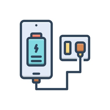 Yükleme için renk illüstrasyon simgesi 