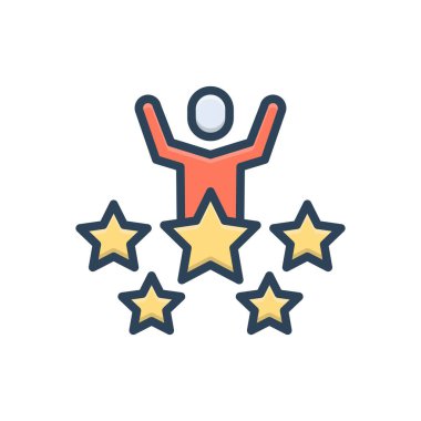 Mükemmellik için renk illüstrasyon simgesi 