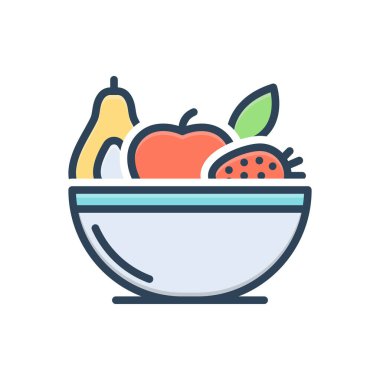 Beslenme için renk illüstrasyon simgesi 