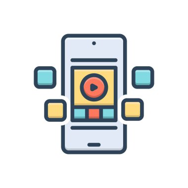 Sosyal için renk illüstrasyon simgesi 