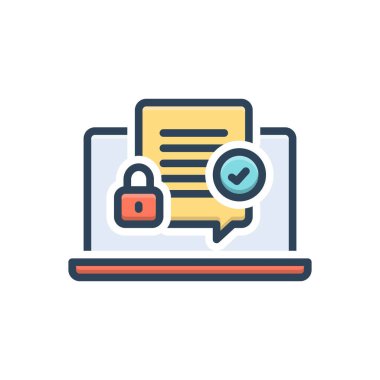 Güvenli renk illüstrasyon simgesi 