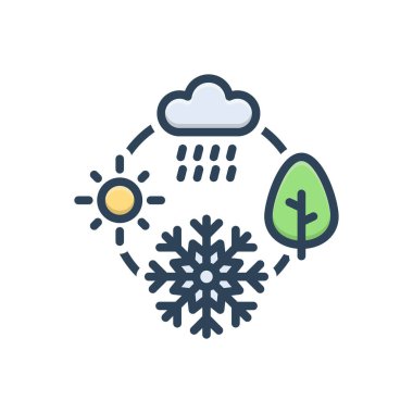 Sezon için renk illüstrasyon simgesi 