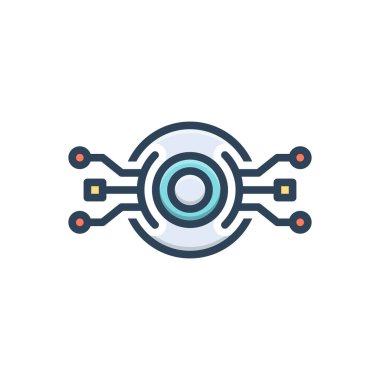 Tekno için renk illüstrasyon simgesi 