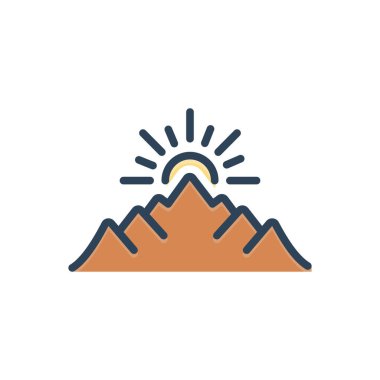 Gündoğumu için renk illüstrasyon simgesi 