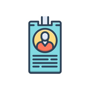 İsim için renk illüstrasyon simgesi 