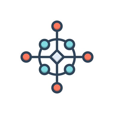 Kanallar için renk illüstrasyon simgesi 