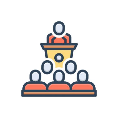 Kongre için renk illüstrasyon simgesi 