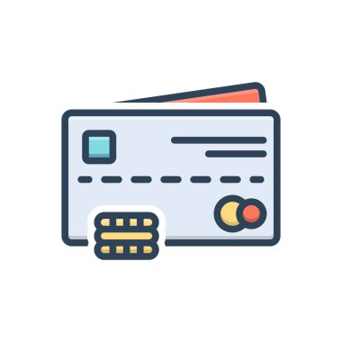 Krediler için renk illüstrasyon simgesi 