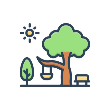 Bahçe için renk illüstrasyon simgesi 