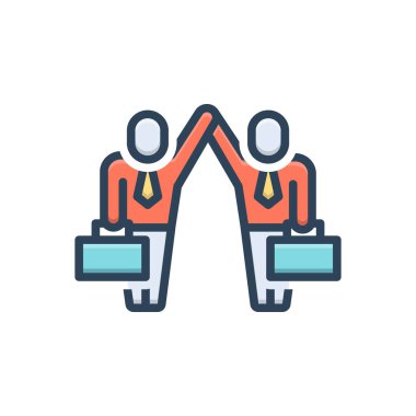 Ortaklıklar için renk illüstrasyon simgesi 