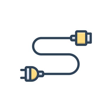 Kablolar için renk illüstrasyon simgesi 