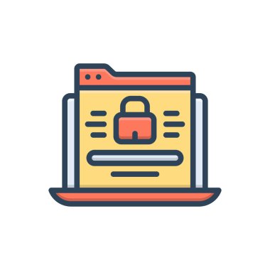 Otantik için renk illüstrasyon simgesi 