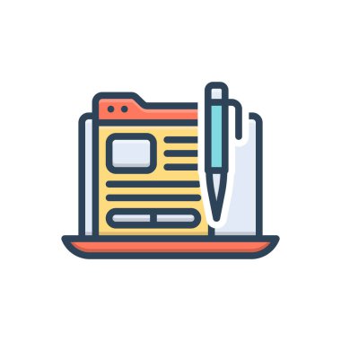 Web günlükleri için renk illüstrasyon simgesi 