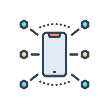 Özellikler için renk illüstrasyon simgesi