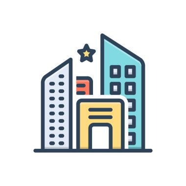 Şirketler için renk illüstrasyon simgesi 