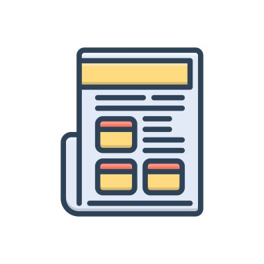 Sınıflandırmalar için renk illüstrasyon simgesi 