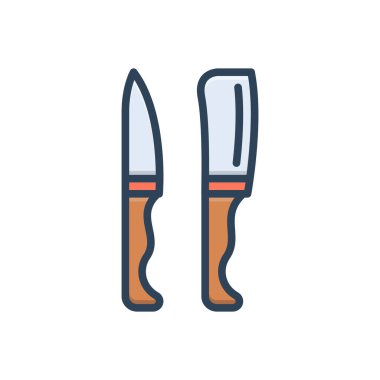 Bıçaklar için renk illüstrasyon simgesi 