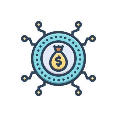 Sendika için renk illüstrasyon simgesi 