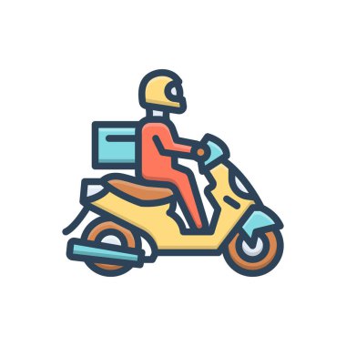 Teslimat için renk illüstrasyon simgesi 