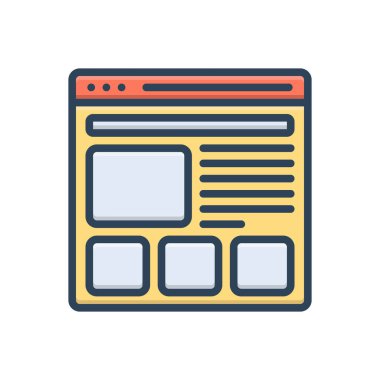 Web sitesi için renk illüstrasyon simgesi 