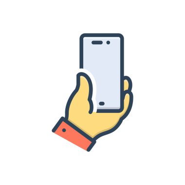 Cep telefonu için renk illüstrasyon simgesi 