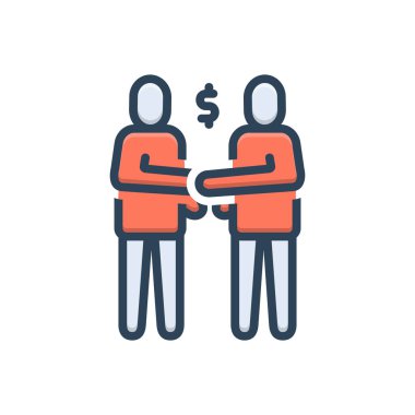 Ortaklık için renk illüstrasyon simgesi 