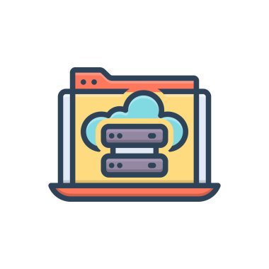 Sunucu için renk illüstrasyon simgesi 