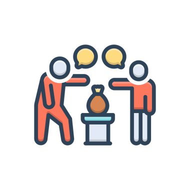 Tartışmak için renk illüstrasyon simgesi 