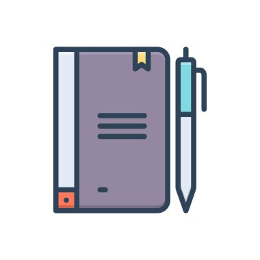 Günlük için renk illüstrasyon simgesi 