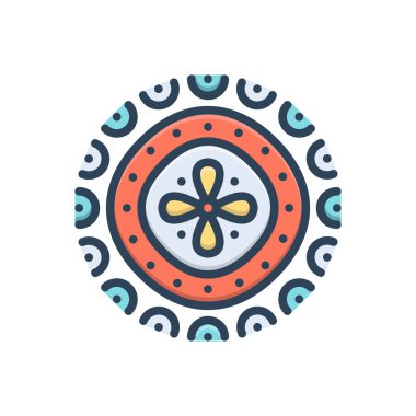 Aborjinler için renk illüstrasyon simgesi 