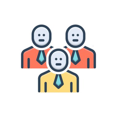 Çalışanlar için renk illüstrasyon simgesi