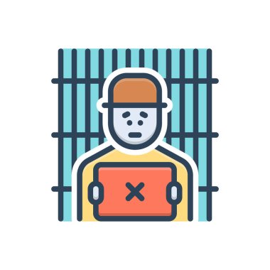 Suçlular için renk illüstrasyon simgesi 