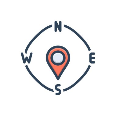 Güney için renk illüstrasyon simgesi 