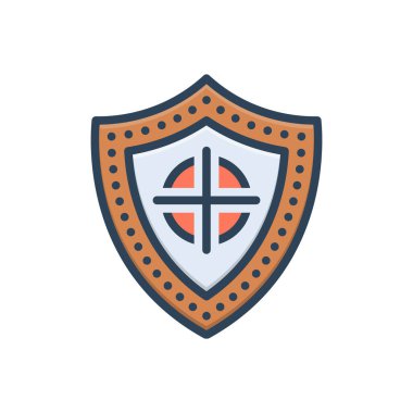 Kalkan için renk illüstrasyon simgesi 