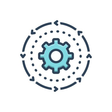 İşlem için renk illüstrasyon simgesi 