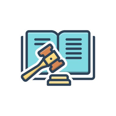 Avukat için renk illüstrasyon simgesi 