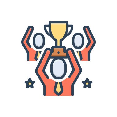 Şampiyonlar için renk illüstrasyon simgesi 