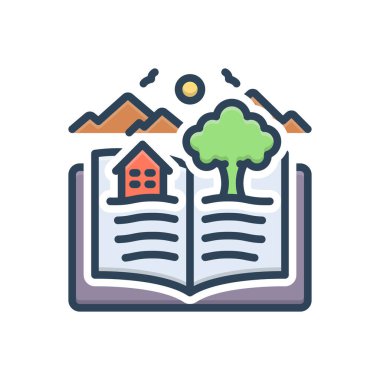 Hikaye için renk illüstrasyon simgesi 