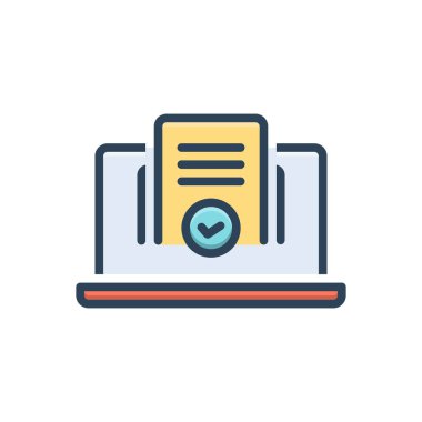 Doğrulama için renk illüstrasyon simgesi 