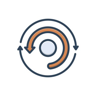 Geri alma için renk illüstrasyon simgesi 