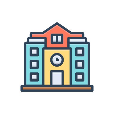 Okul için renk illüstrasyon simgesi 