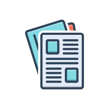 Yayınlama için renk illüstrasyon simgesi 