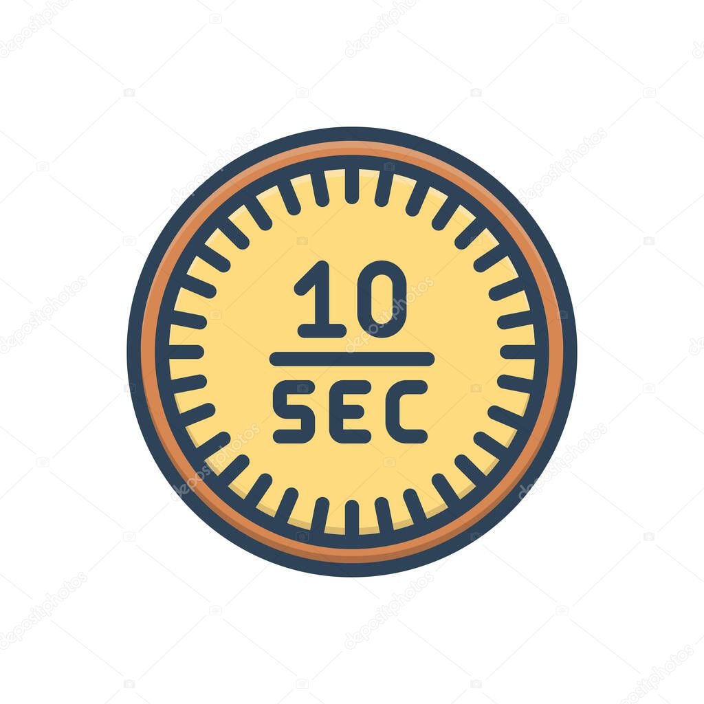 Color illustration icon for seconds