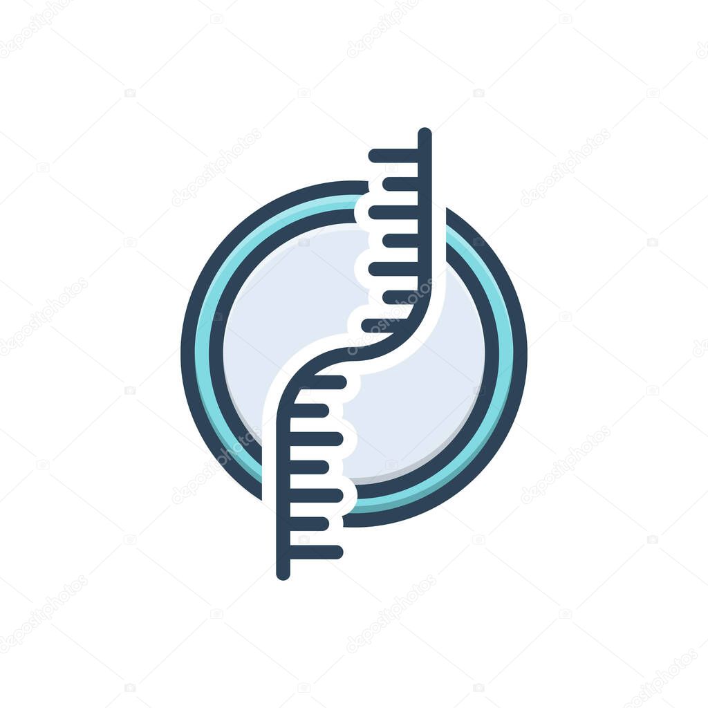 Color illustration icon for dna