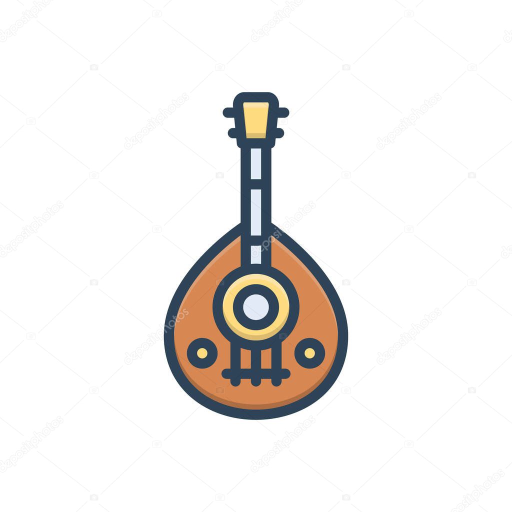 Color illustration icon for musical